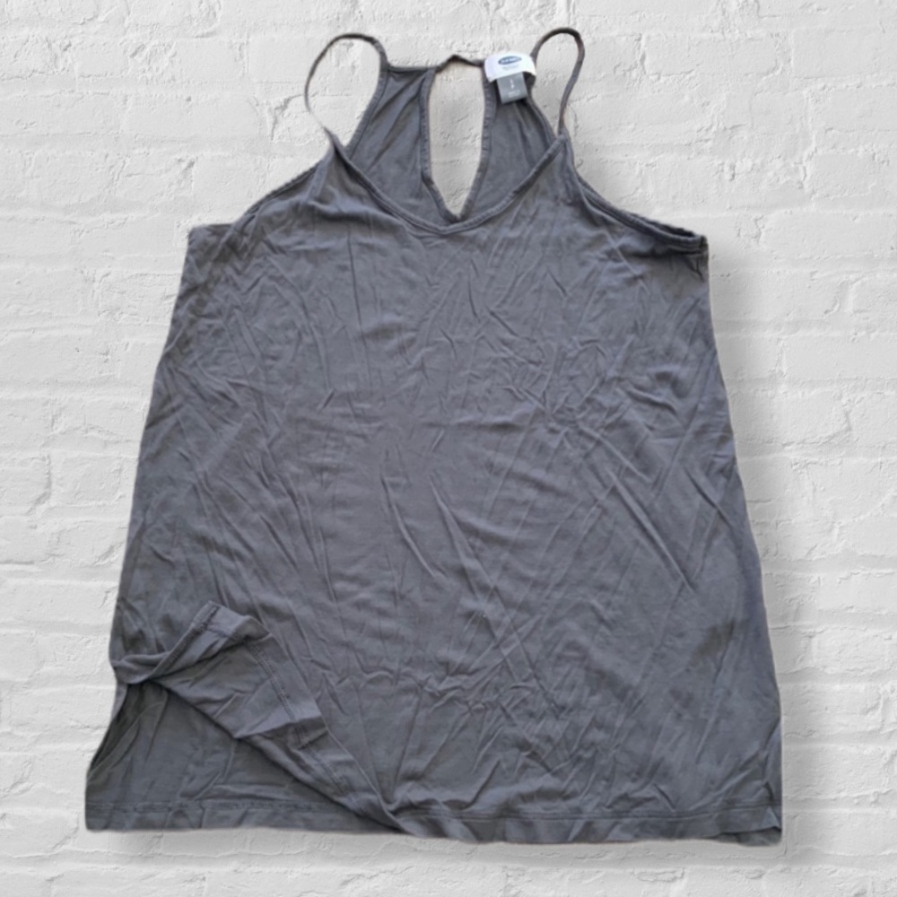 Old Navy grey keyhole back tank top